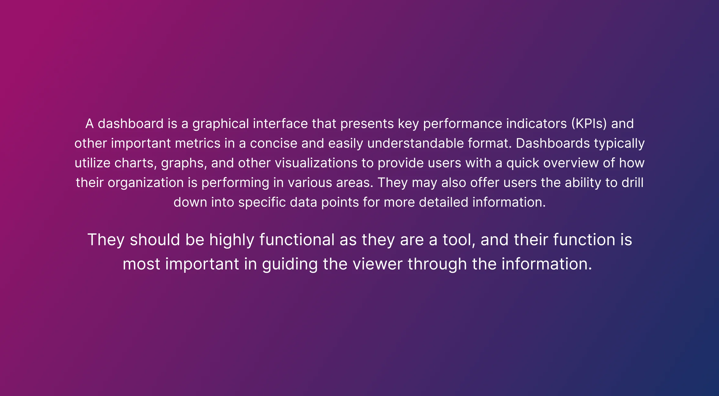 Dashboard layout examples showing good and bad practices